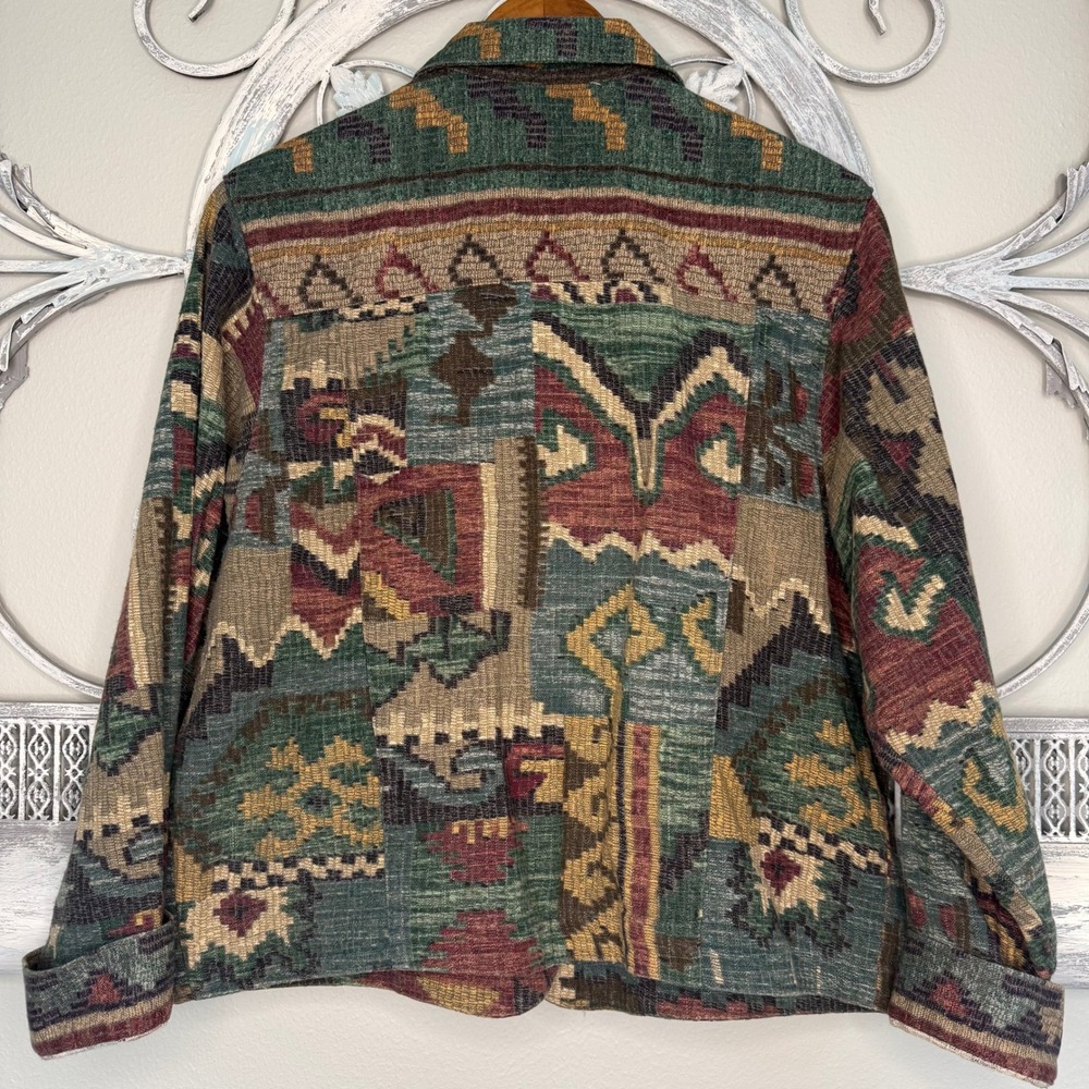Aztec Pattern Button-Up Jacket in Multi-Color - Picture 4 of 7
